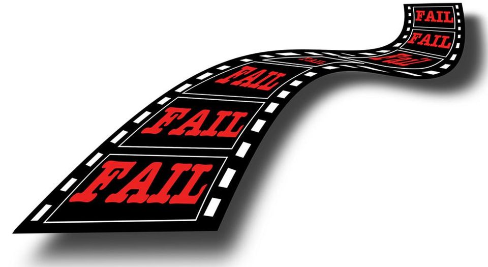 cinta de film con la palabra Fail