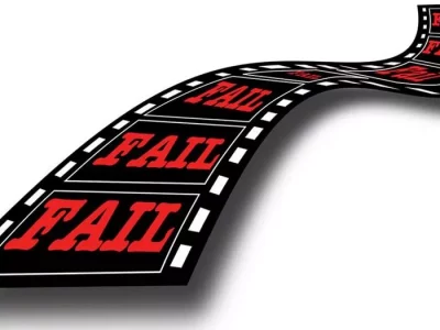 cinta de film con la palabra Fail