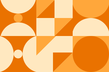 Ilustración abstracta geométrica en tonos de naranja